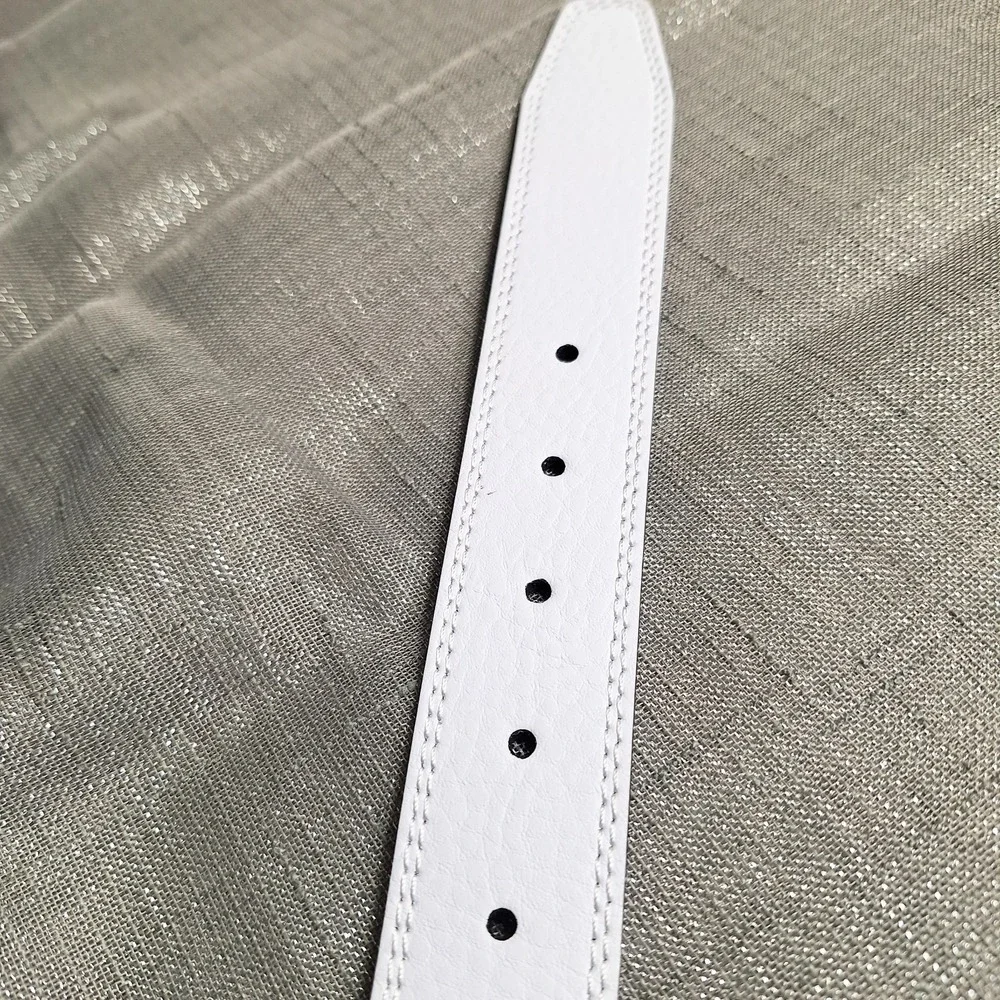NIKE 34 Black White REVERSIBLE 100% Leather‎ Belt Blokecore Pebbled Stitch Golf